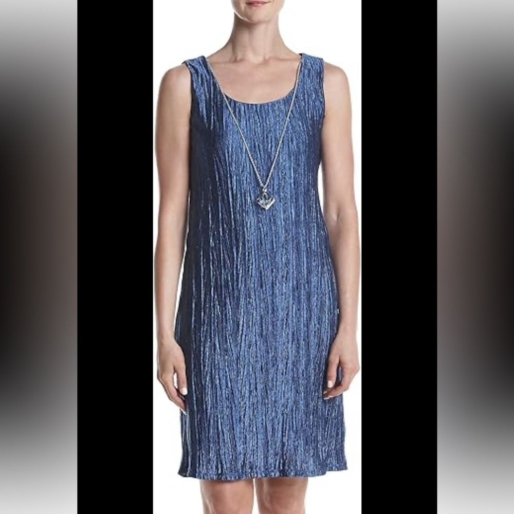 R&M Richards Womens Sleeveless Shift Dress Blue Size 6P